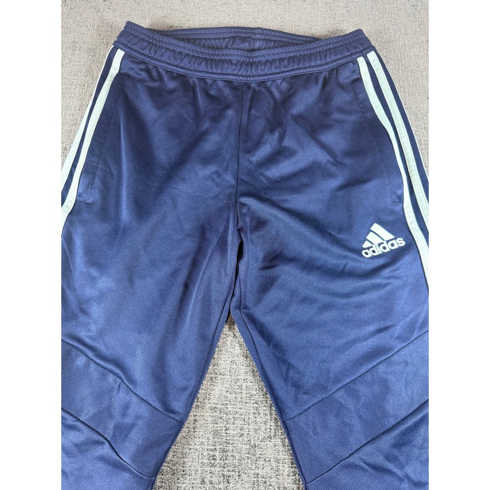 Adidas Mens Tiro Track Pants Navy Blue Light Blue Stripes Size Small Snag - Picture 2 of 10